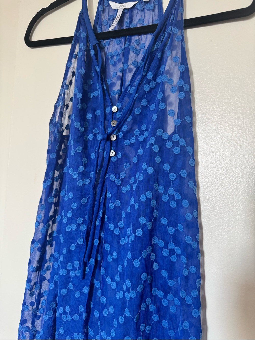Sheer Royal Blue Polka-Accent